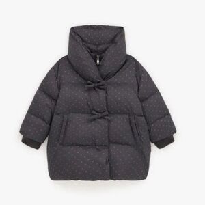 Zara Toddler Girl Black Gray Down Puffer Jacket Winter Coat 2T